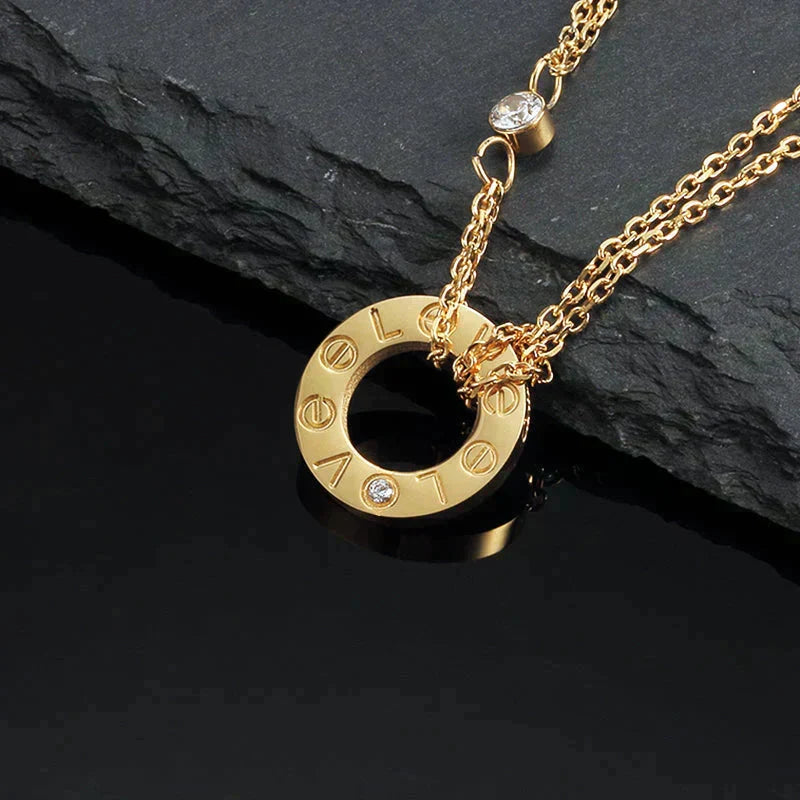 ¡®Lume Jewels¡¯LOVE NECKLACE 16MM 2 DIAMONDS