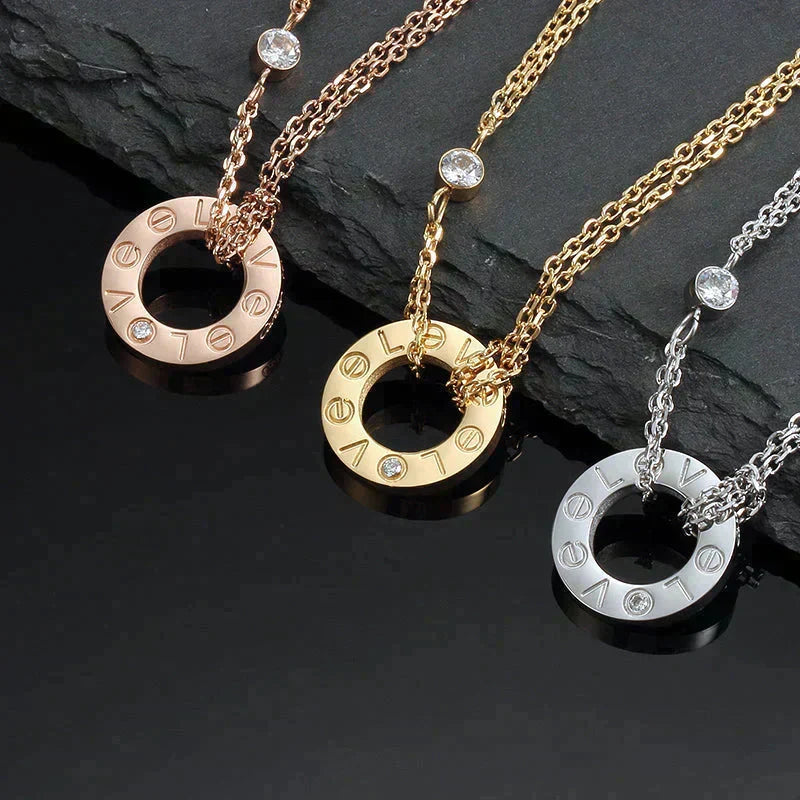 ¡®Lume Jewels¡¯LOVE NECKLACE 16MM 2 DIAMONDS