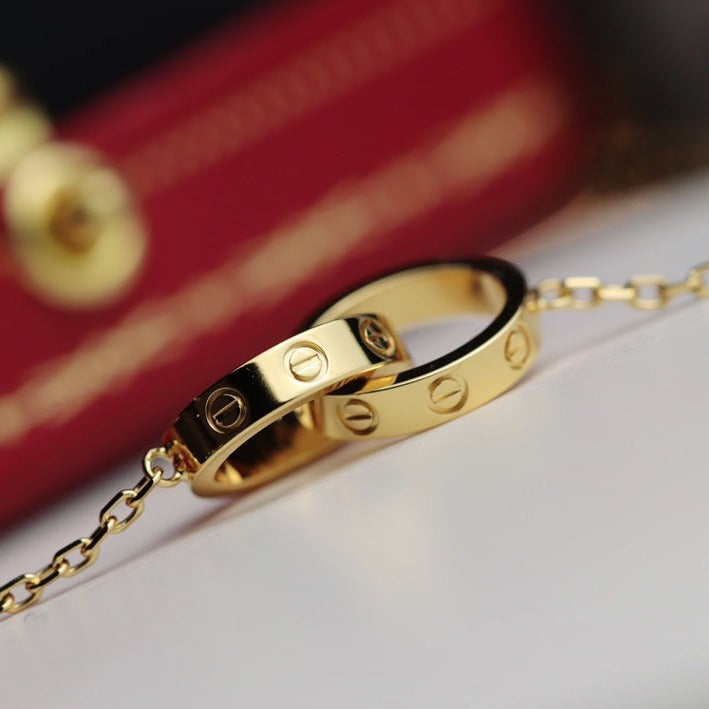 ¡®Lume Jewels¡¯LOVE NECKLACE DOUBLE RING GOLD