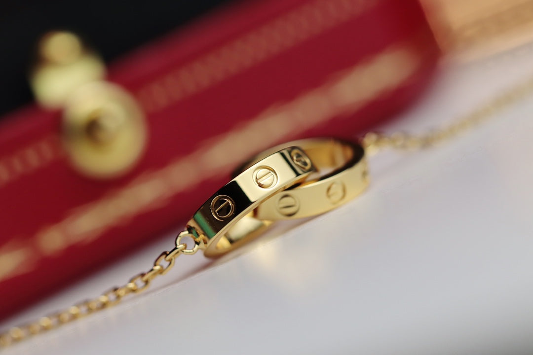 ¡®Lume Jewels¡¯LOVE NECKLACE DOUBLE RING GOLD