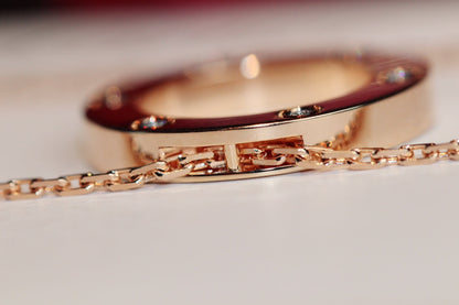 ¡®Lume Jewels¡¯LOVE NECKLACE 16MM 6 DIAMONDS PINK GOLD