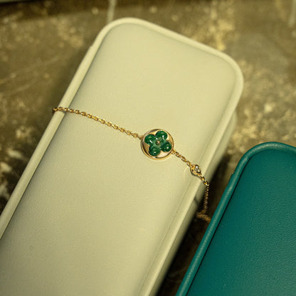 ¡®Lume Jewels¡¯SUN MALACHITE 1 DIAMOND PINK GOLD BRACELET