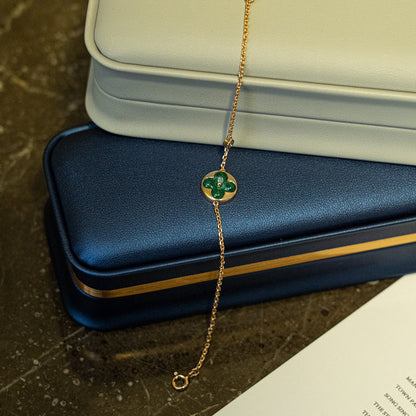 ¡®Lume Jewels¡¯SUN MALACHITE 1 DIAMOND PINK GOLD BRACELET