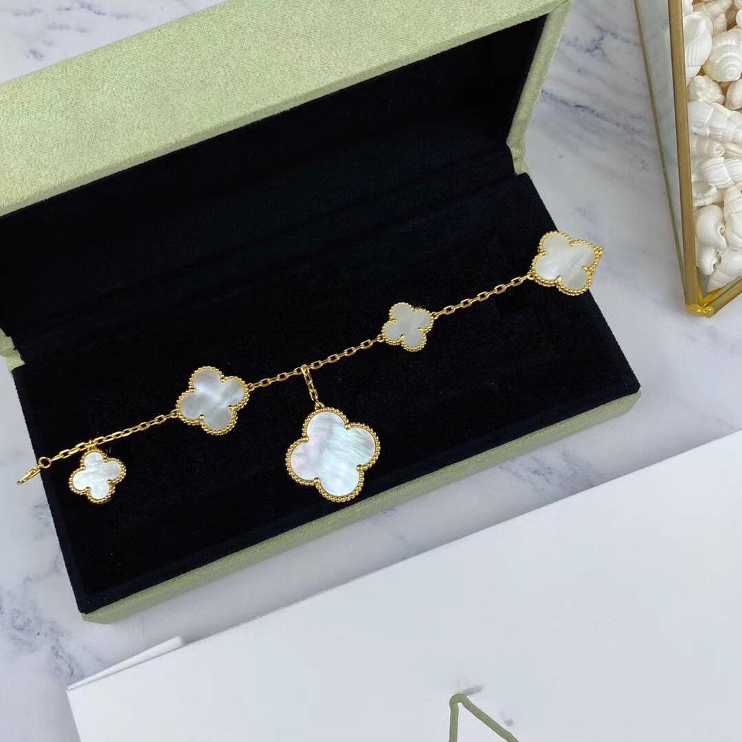 ¡®Lume Jewels¡¯MAGIC CLOVER MOP GOLD BRACELET 5 MOTIFS