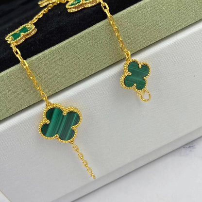 ¡®Lume Jewels¡¯MAGIC CLOVER MALACHITE GOLD BRACELET 5 MOTIFS