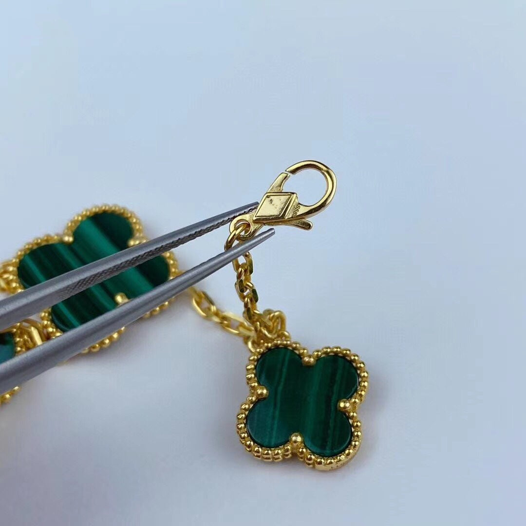 ¡®Lume Jewels¡¯MAGIC CLOVER MALACHITE GOLD BRACELET 5 MOTIFS