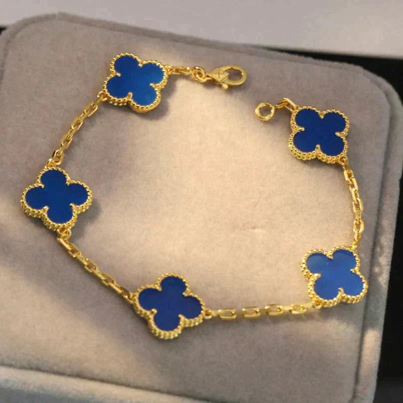 [Lume Jewels]New CLOVER 5 MOTIF BLUE AGATE BRACELET COLLECTION