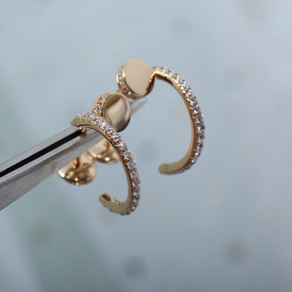 ¡®Lume Jewels¡¯JUSTE EARRINGS 12.75MM PINK GOLD DIAMOND