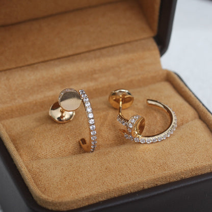 ¡®Lume Jewels¡¯JUSTE EARRINGS 12.75MM PINK GOLD DIAMOND
