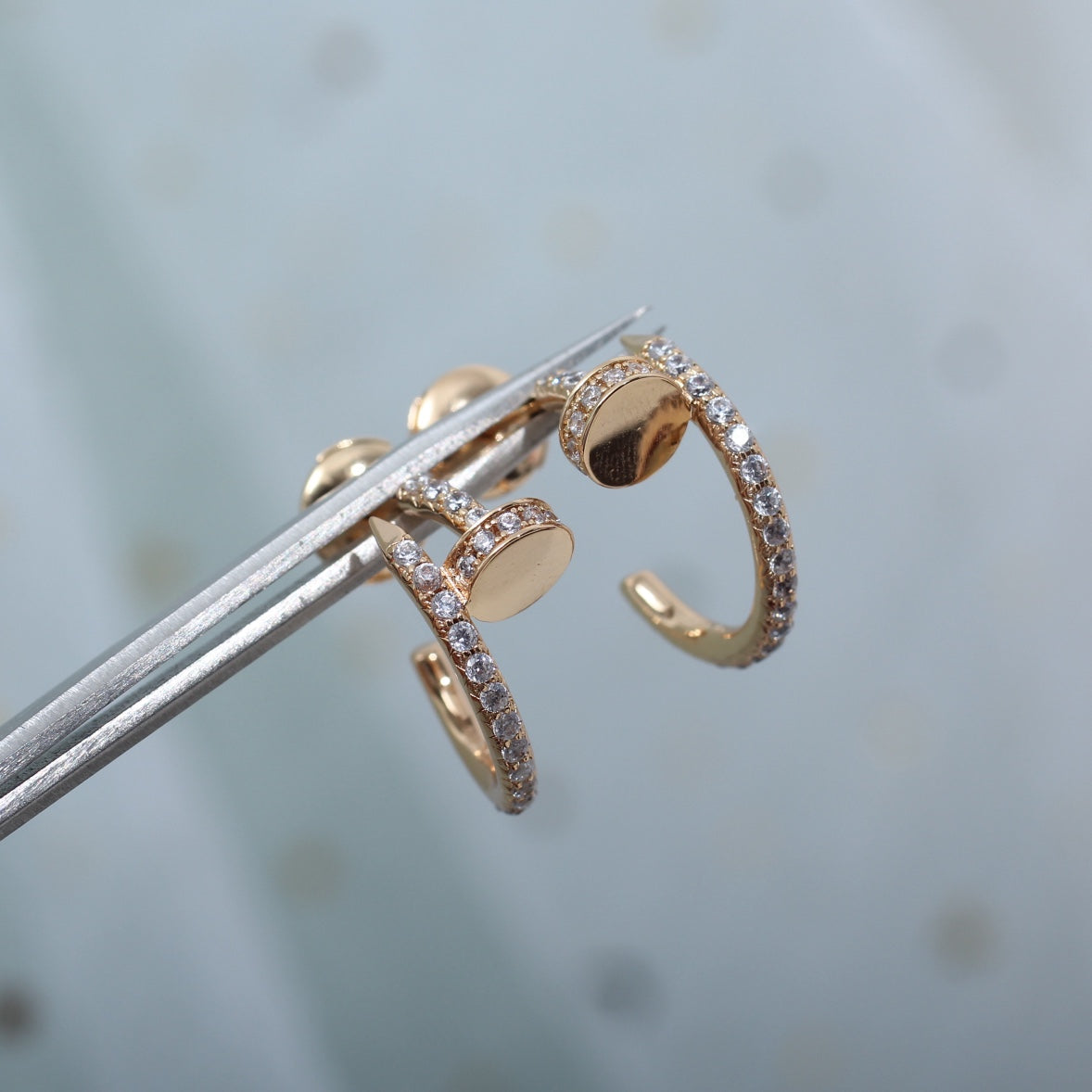 ¡®Lume Jewels¡¯JUSTE EARRINGS 12.75MM PINK GOLD DIAMOND