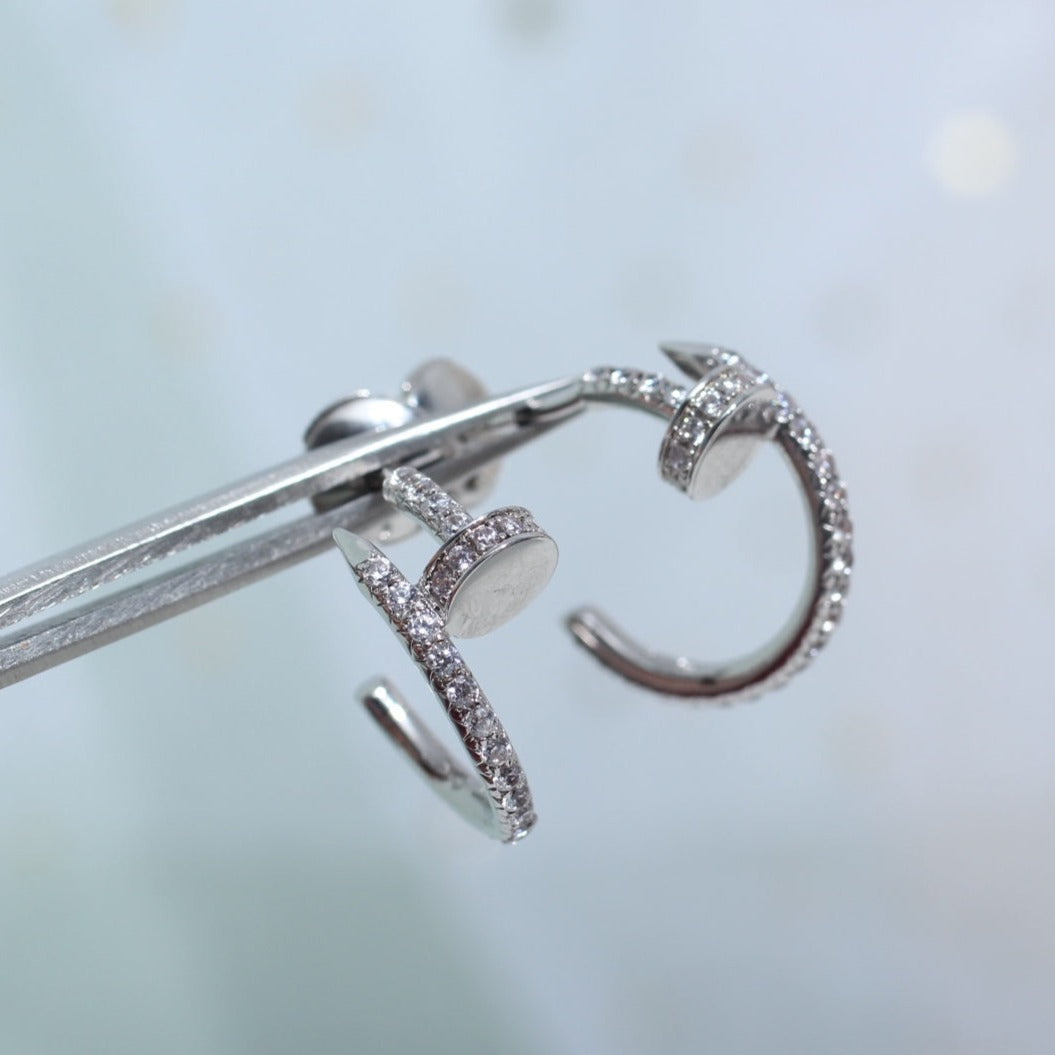 ¡®Lume Jewels¡¯JUSTE EARRINGS 12.75MM SILVER DIAMOND