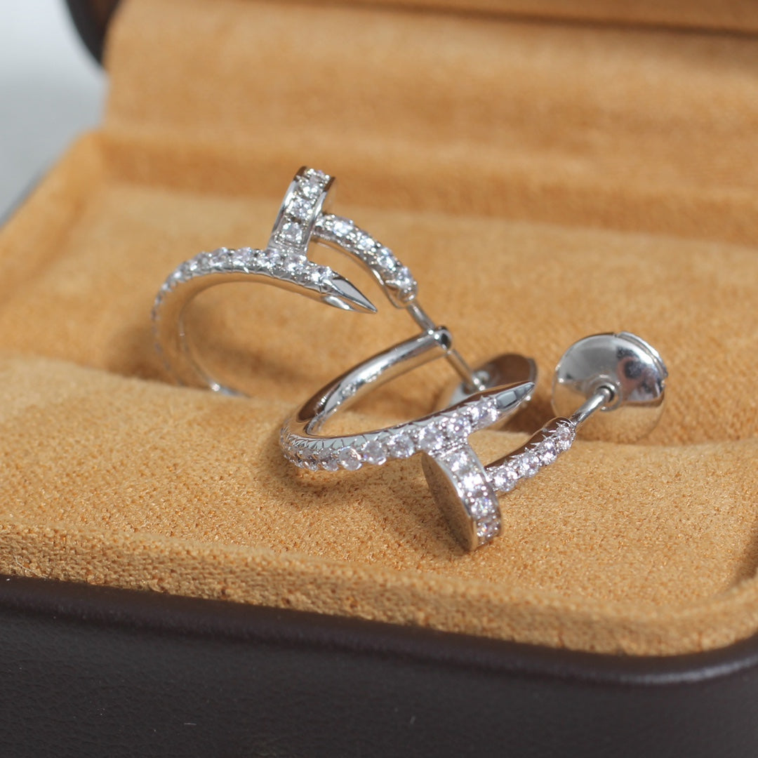 ¡®Lume Jewels¡¯JUSTE EARRINGS 12.75MM SILVER DIAMOND