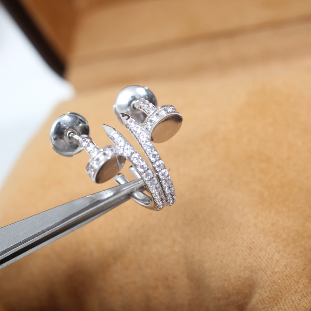 ¡®Lume Jewels¡¯JUSTE EARRINGS 12.75MM SILVER DIAMOND