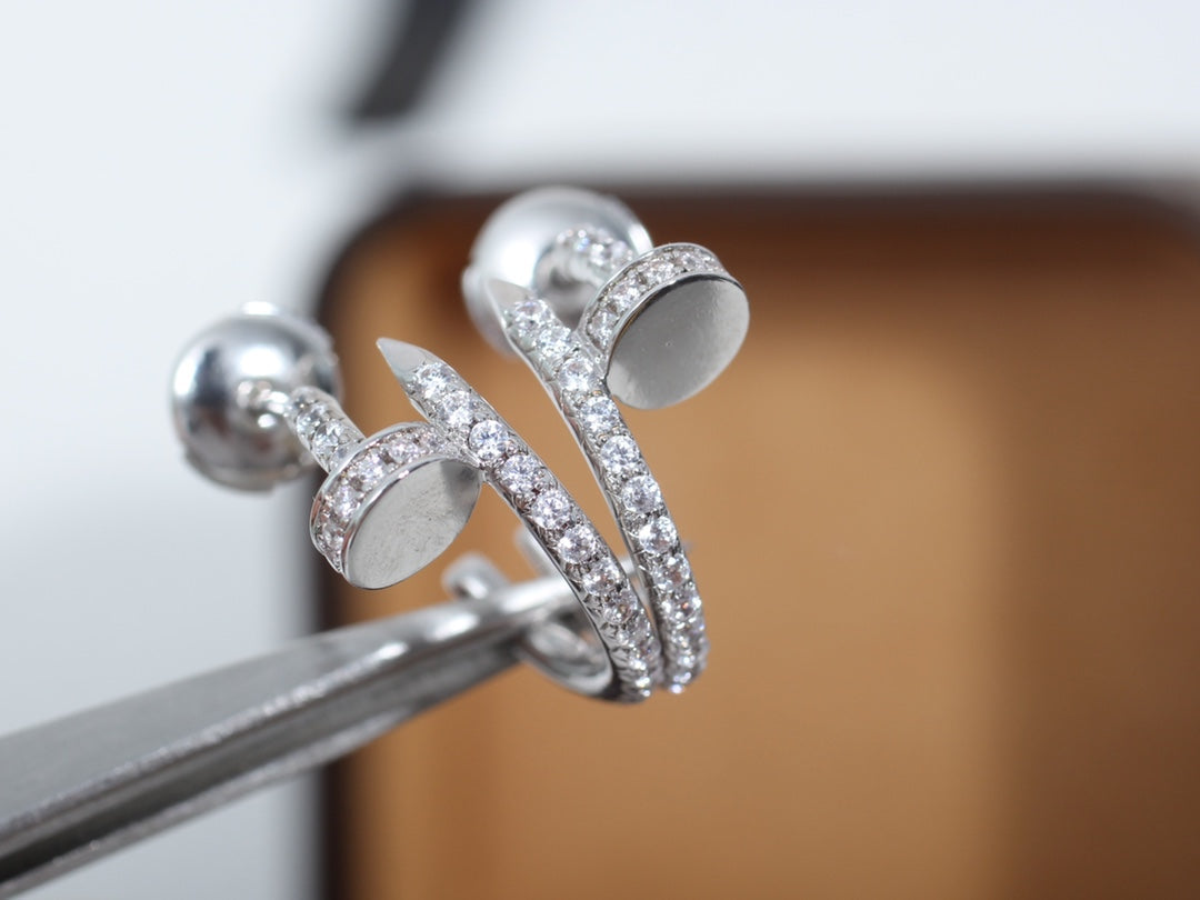 ¡®Lume Jewels¡¯JUSTE EARRINGS 12.75MM SILVER DIAMOND