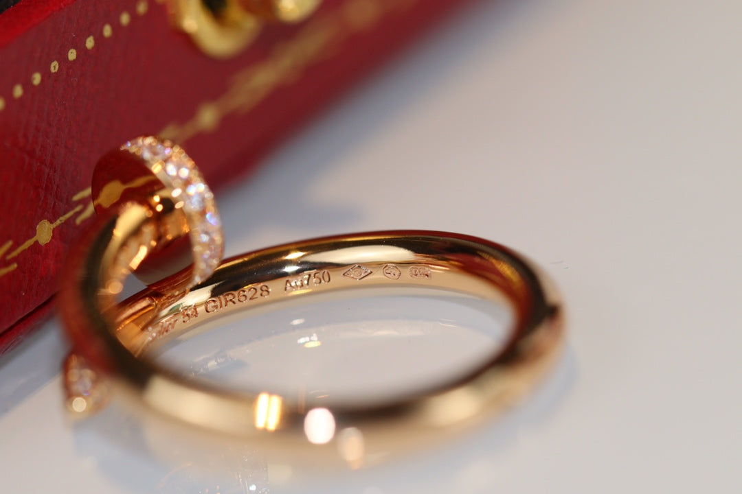 [Lume Jewels]Size 7 ring with real gold and diamonds