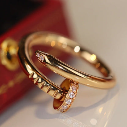 [Lume Jewels]Size 7 ring with real gold and diamonds