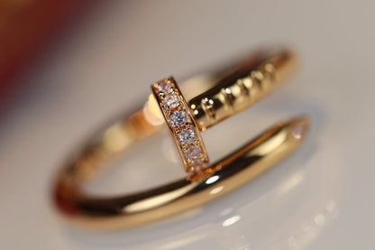 [Lume Jewels]Size 7 ring with real gold and diamonds