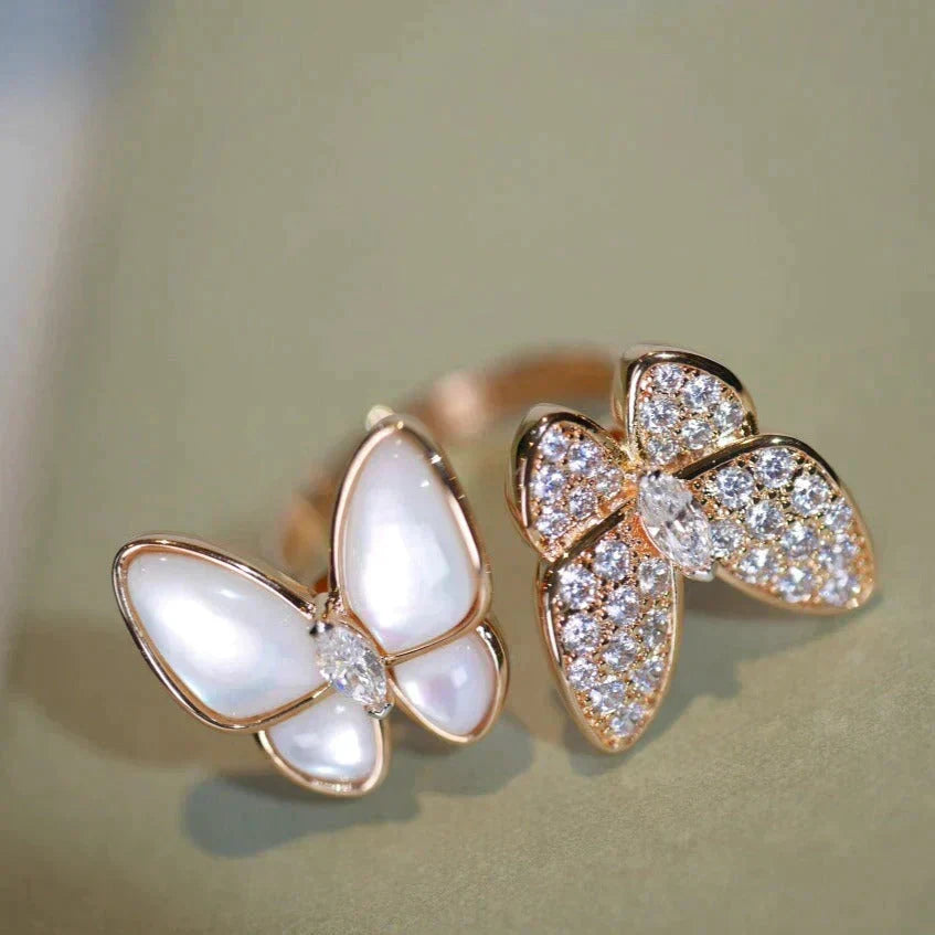 ¡®Lume Jewels¡¯TWIN BUTTERFLY DIAMOND MOP RING
