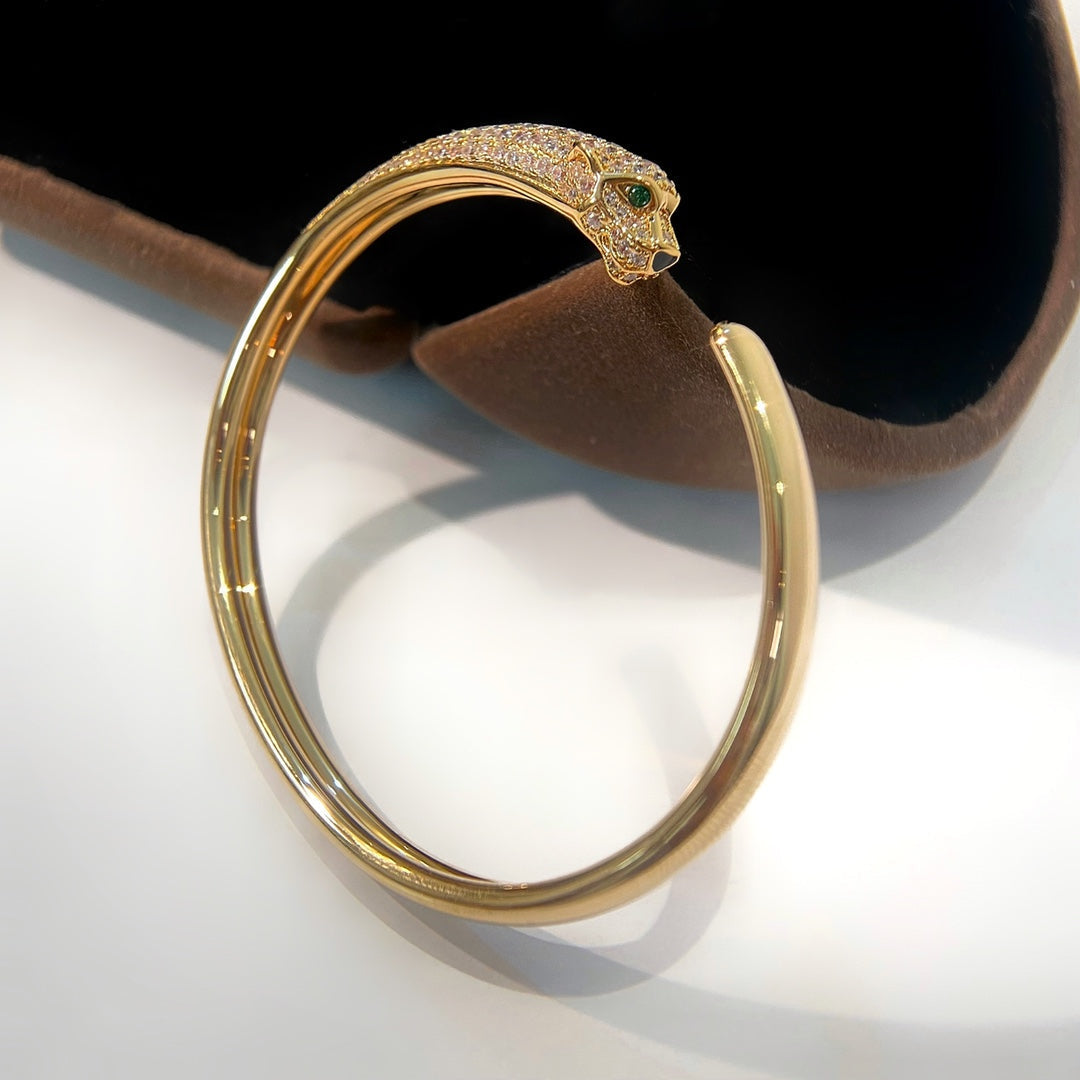 ¡®Lume Jewels¡¯PANTHERE GOLD DIAMOND OPEN BRACELET