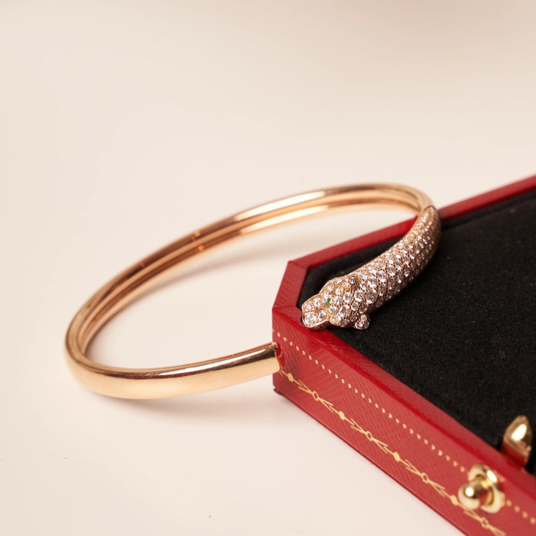 ¡®Lume Jewels¡¯PANTHERE ROSE GOLD DIAMOND OPEN BRACELET