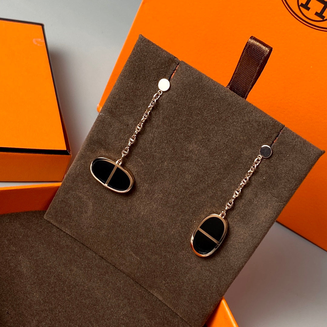 ¡®Lume Jewels¡¯CHAINE VERSO BLACK CERAMIC EARRINGS