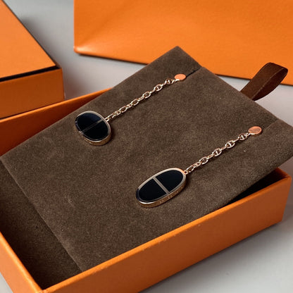 ¡®Lume Jewels¡¯CHAINE VERSO BLACK CERAMIC EARRINGS