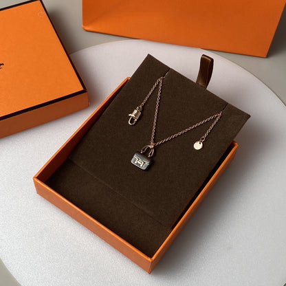 ¡®Lume Jewels¡¯CONSTANCE BLACK PEDANT PINK GOLD NECKLACE