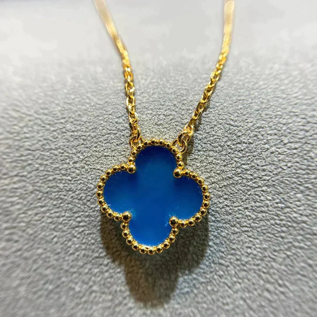¡®Lume Jewels¡¯CLOVER 15MM BLUE AGATE NECKLACE