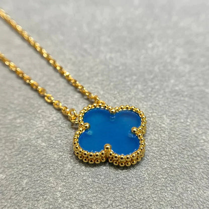 ¡®Lume Jewels¡¯CLOVER 15MM BLUE AGATE NECKLACE