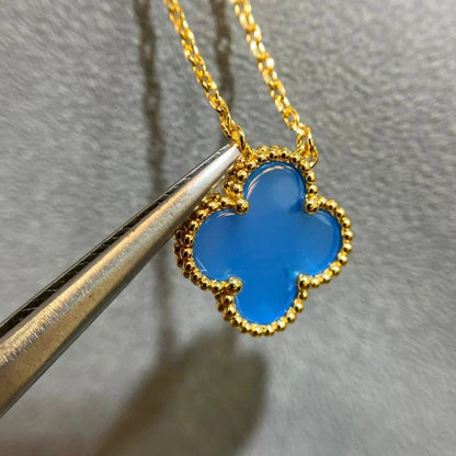 ¡®Lume Jewels¡¯CLOVER 15MM BLUE AGATE NECKLACE