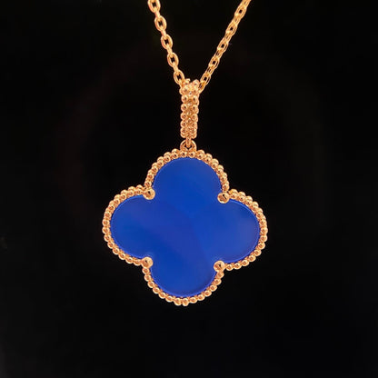 ¡®Lume Jewels¡¯CLOVER 25MM NECKLACE TURQUOISE ROSE GOLD