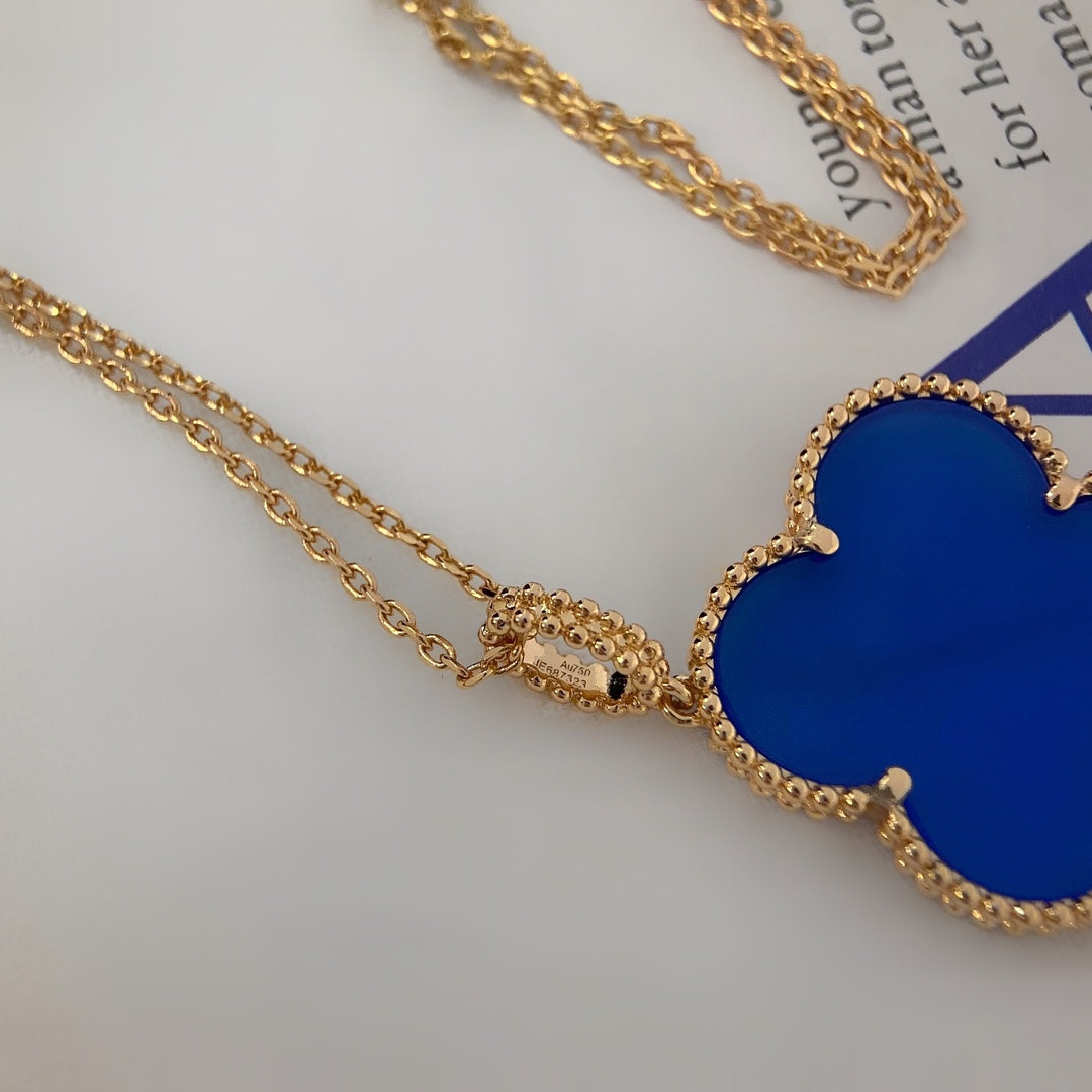 ¡®Lume Jewels¡¯CLOVER 25MM NECKLACE TURQUOISE ROSE GOLD