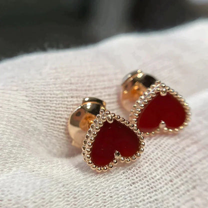 ¡®Lume Jewels¡¯HEART CARNELIAN STUD EARRINGS