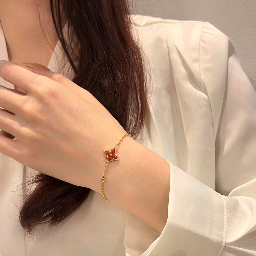¡®Lume Jewels¡¯COLOR STAR CARNELIAN PINK GOLD DIAMOND BRACELET