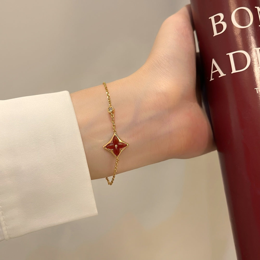 ¡®Lume Jewels¡¯COLOR STAR CARNELIAN PINK GOLD DIAMOND BRACELET