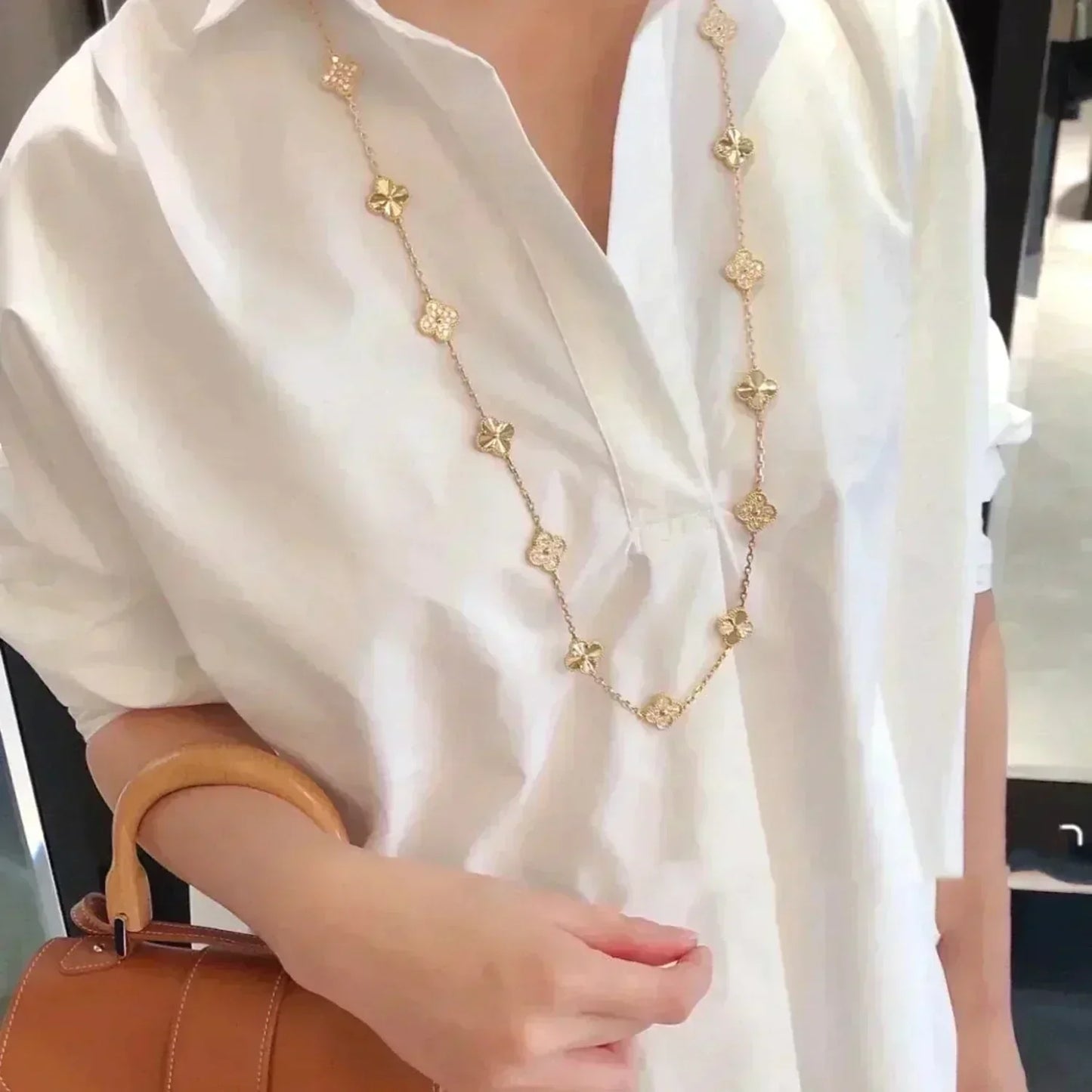 ¡®Lume Jewels¡¯CLOVER 20 MOTIFS LASER DIAMOND NECKLACE