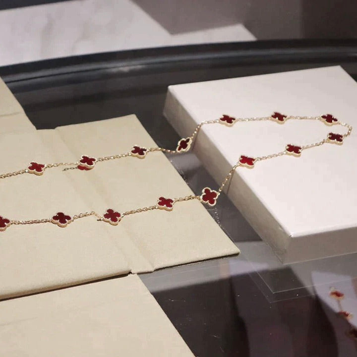 ¡®Lume Jewels¡¯CLOVER 20 MOTIFS CARNELIAN NECKLACE