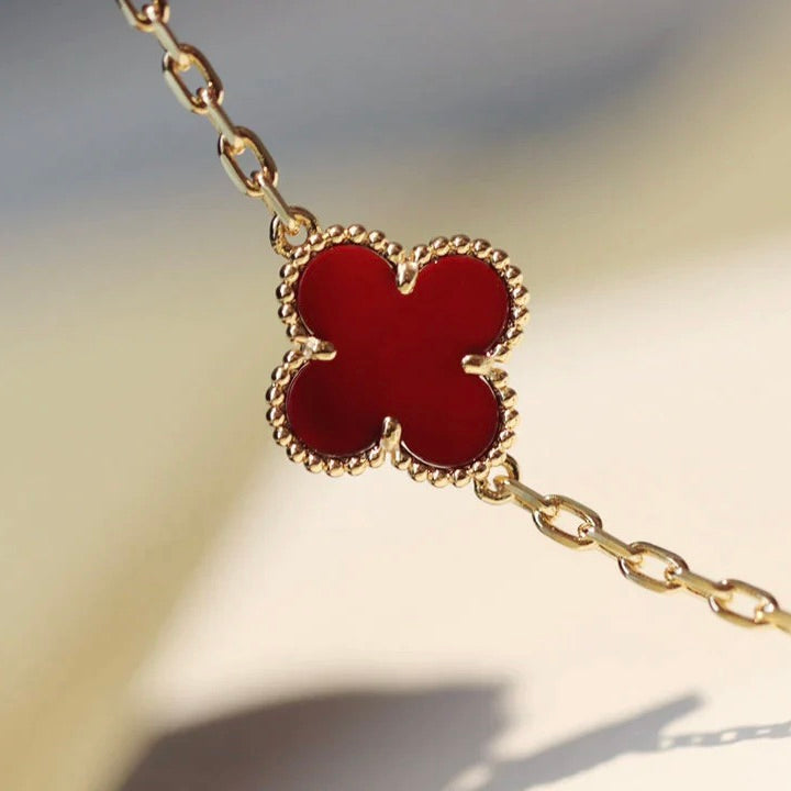 ¡®Lume Jewels¡¯CLOVER 20 MOTIFS CARNELIAN NECKLACE