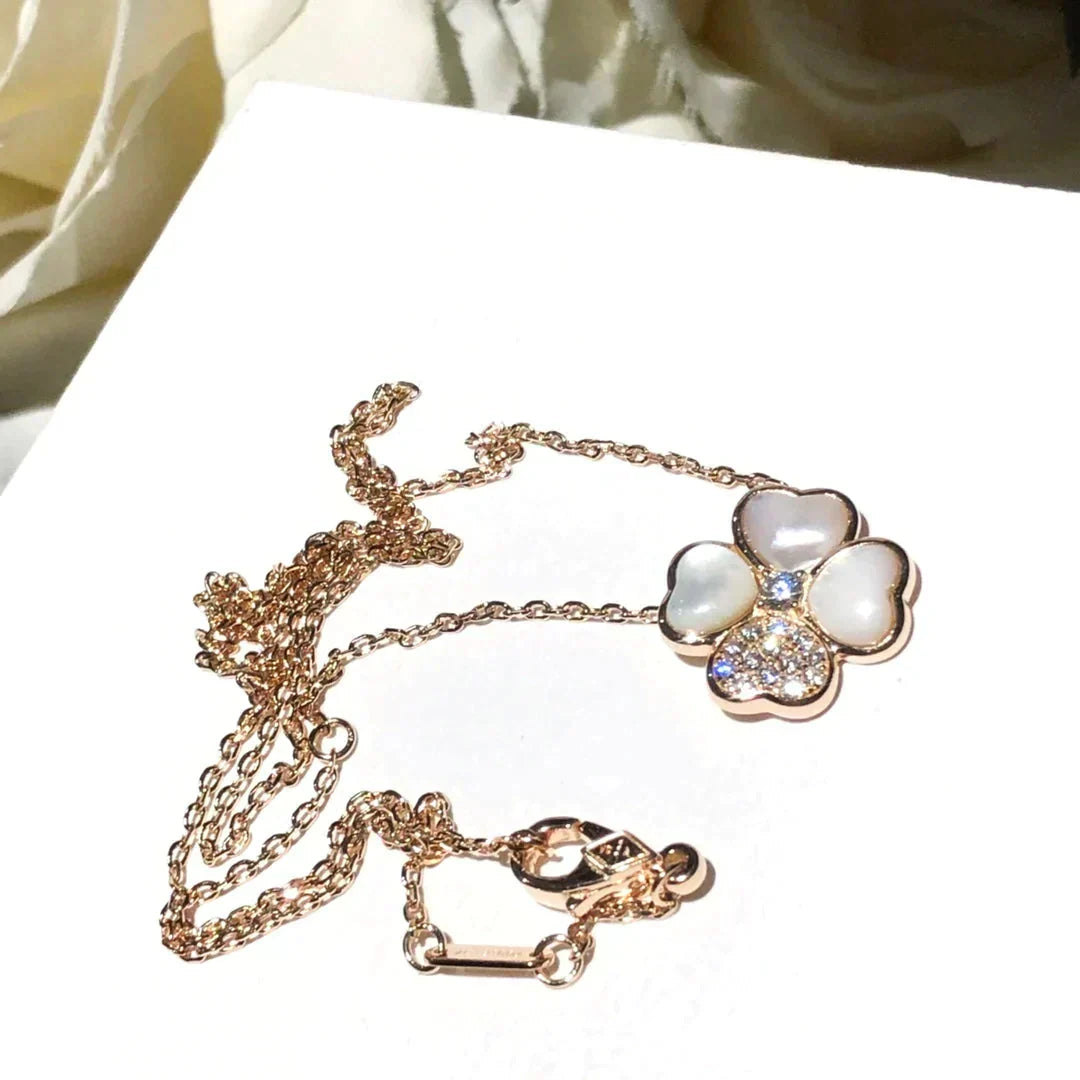 ¡®Lume Jewels¡¯CLOVER MOP DIAMOND ROSE GOLD NECKLACE