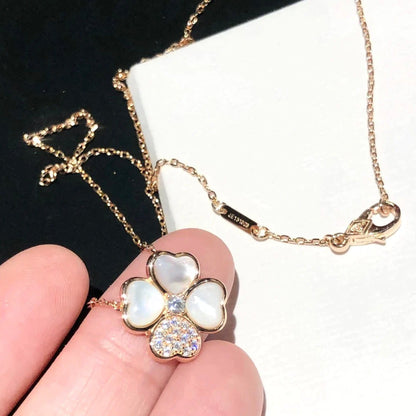 ¡®Lume Jewels¡¯CLOVER MOP DIAMOND ROSE GOLD NECKLACE