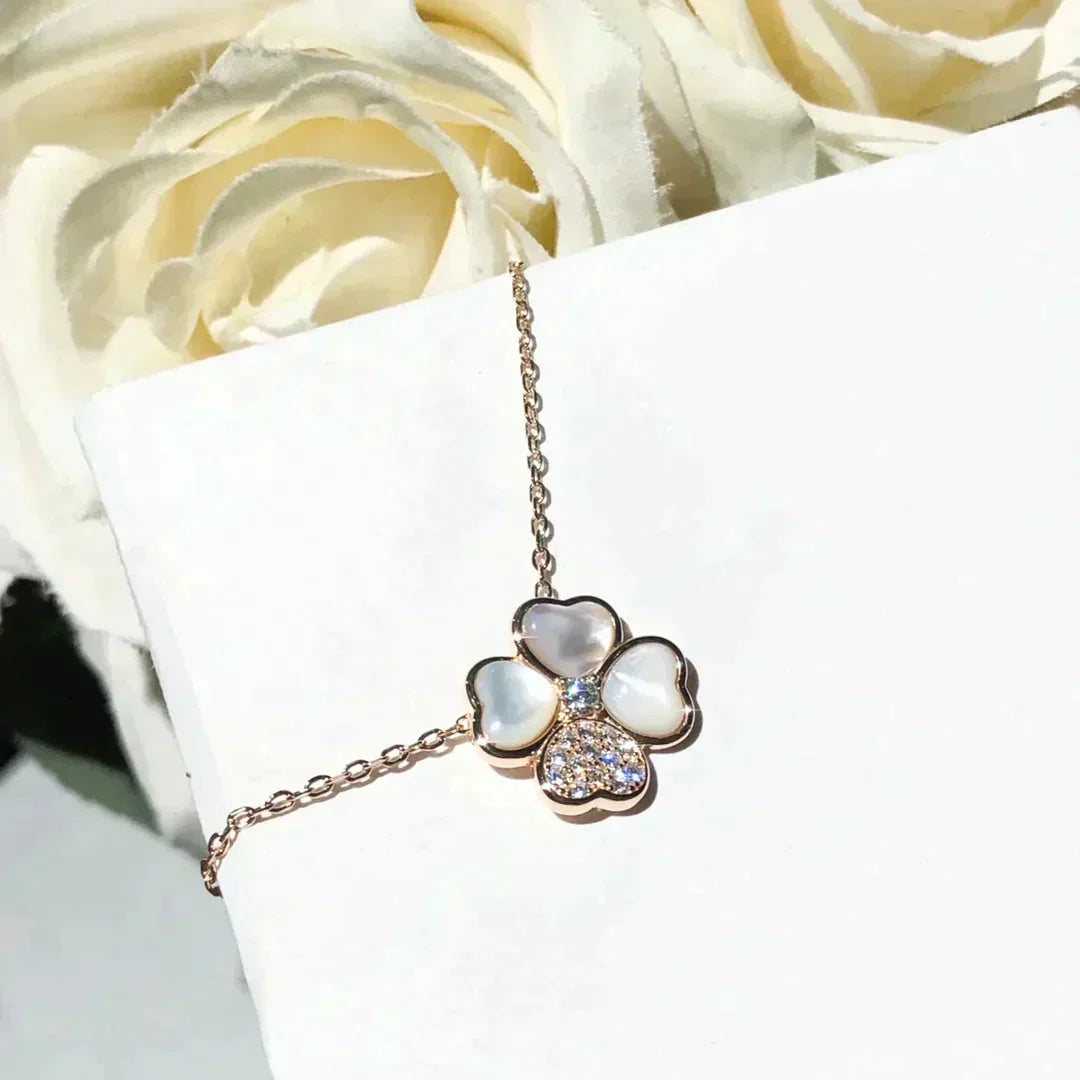 ¡®Lume Jewels¡¯CLOVER MOP DIAMOND ROSE GOLD NECKLACE