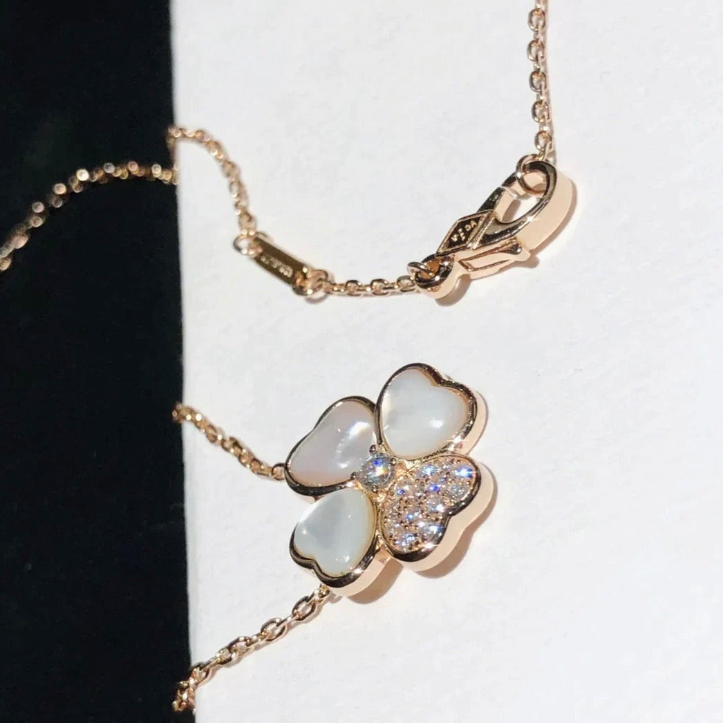 ¡®Lume Jewels¡¯CLOVER MOP DIAMOND ROSE GOLD NECKLACE