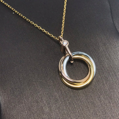 ¡®Lume Jewels¡¯TRINITY SILVER GOLD PINK GOLD NECKLACE