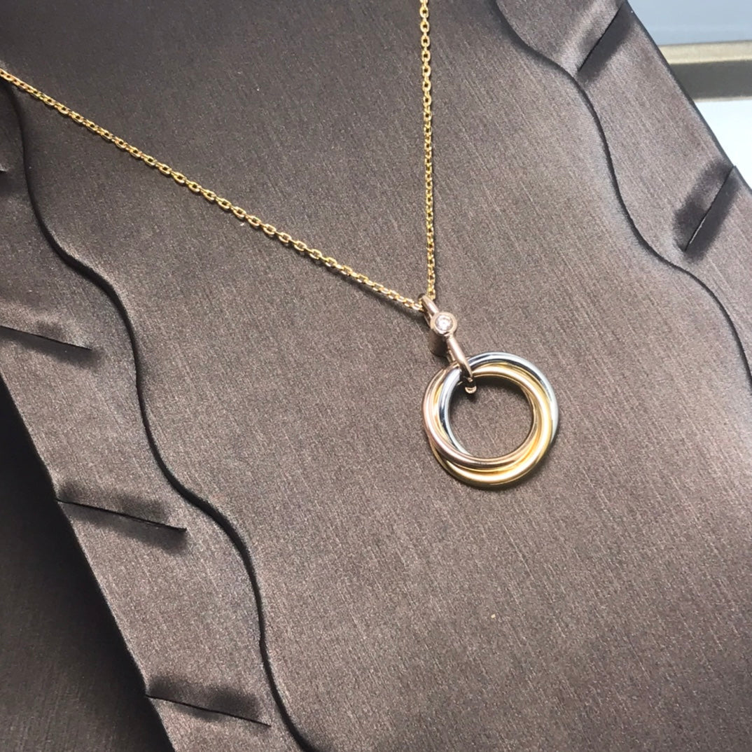 ¡®Lume Jewels¡¯TRINITY SILVER GOLD PINK GOLD NECKLACE