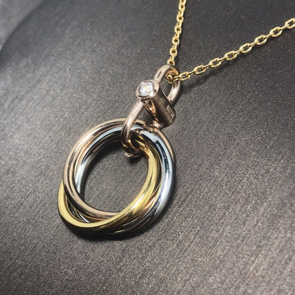 ¡®Lume Jewels¡¯TRINITY SILVER GOLD PINK GOLD NECKLACE