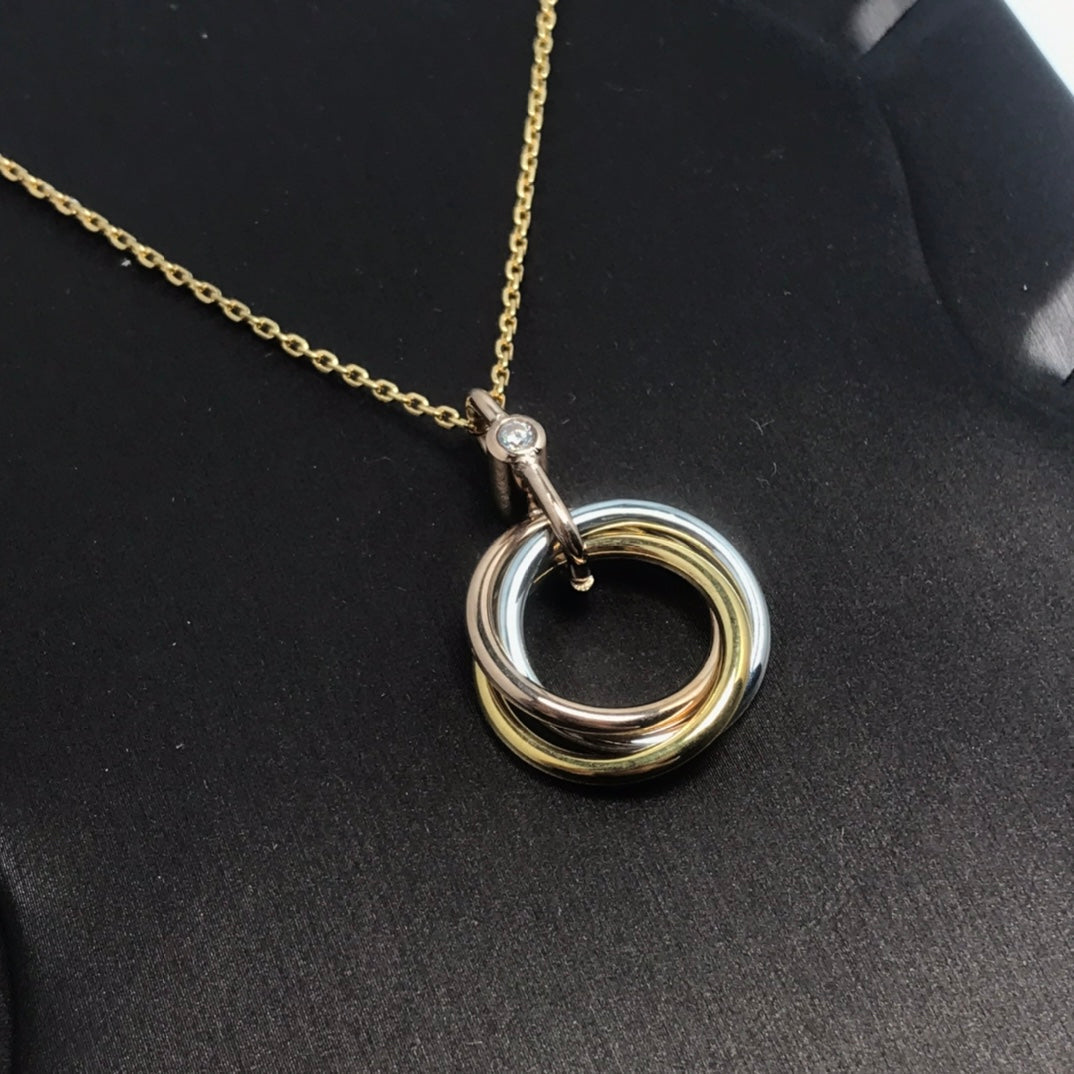 ¡®Lume Jewels¡¯TRINITY SILVER GOLD PINK GOLD NECKLACE