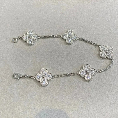 [Lume Jewels] New  CLOVER 5 MOTIF FULL DIAMOND BRACELET COLLECTION