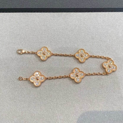 [Lume Jewels] New  CLOVER 5 MOTIF FULL DIAMOND BRACELET COLLECTION