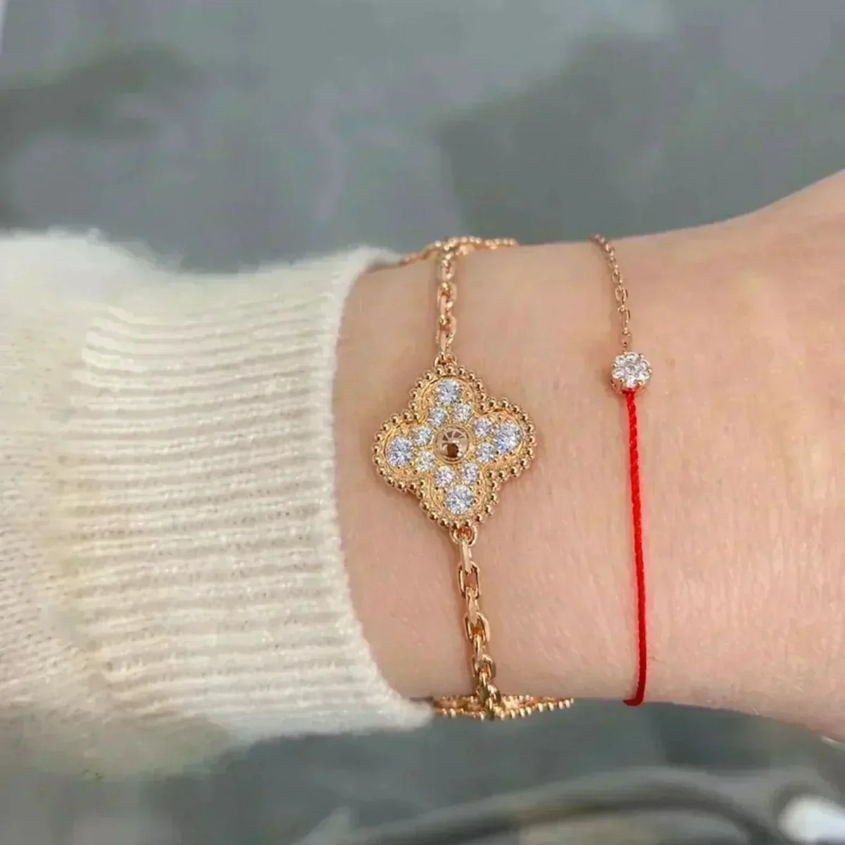 [Lume Jewels] New  CLOVER 5 MOTIF FULL DIAMOND BRACELET COLLECTION