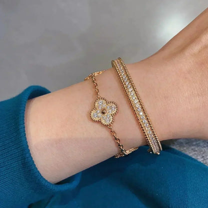 [Lume Jewels] New  CLOVER 5 MOTIF FULL DIAMOND BRACELET COLLECTION
